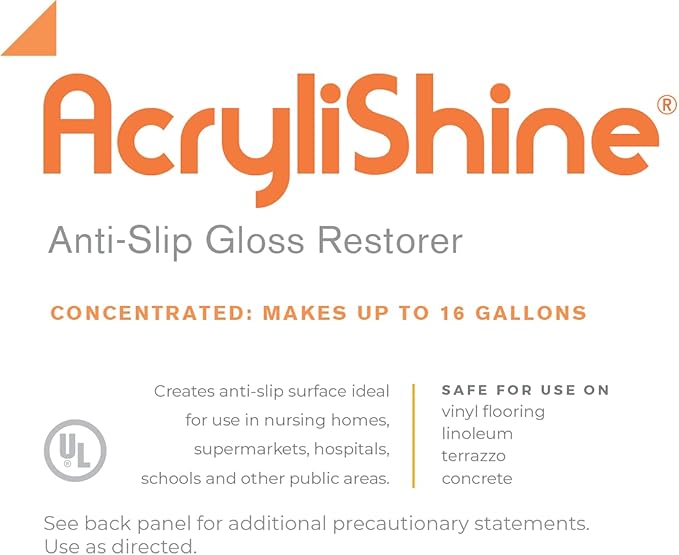 AcryliShine Floor Finish Wax Gloss Restorer & Cleaner - Case of 4 Gallons…