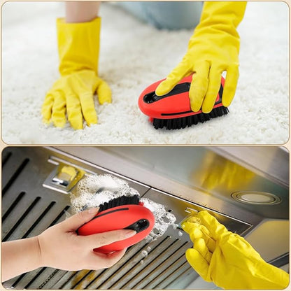 Carpet Brush, Scrub Brush Carpet Scrubber Stiff Bristle Detailing Scrub Brushes, Carpet Cleaning Brush, Cleaning Brush Interior Leather Brushfor Car and Home(Color:Red)