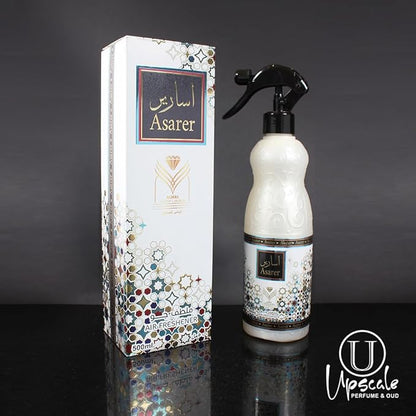 Almas Perfumes Asarer Air Freshener - 480ML 16.9FL.OZ of Fabric spray - Natural Aged Oud Scent - Odor Fighting Room Spray - long lasting Aroma for home