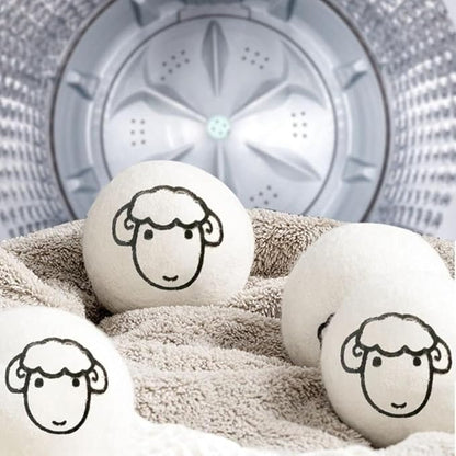 Wool Dryer Balls, White, Anti-Static Laundry Balls for Clothes Drying, 2 Pack