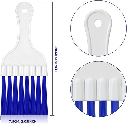 Boao 16 Packs Coil Brush Air Conditioner Condenser Refrigerator Cleaning HVAC Coil Cleaner Small Plastic Whisk Brush (Blue)