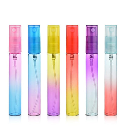 Mini Perfume Spray Bottles Colorful Glass Bottles Refillable Empty Fine Mist Sprayer Bottles Refillable Container Perfume Atomizer for Cleaning Essential Oils Liquid 6 Pieces Ombre Colors (8ml)