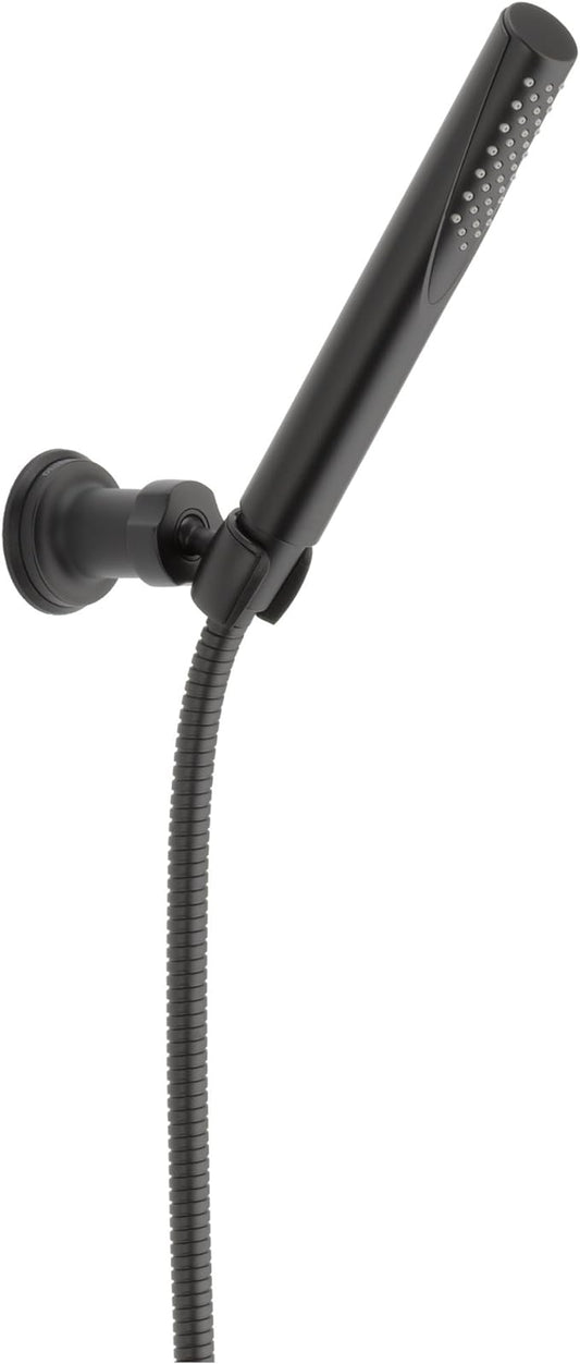 Delta Faucet Trinsic Single Spray Wall-Mount Hand Shower, Hand Held Shower with Hose, Black Handheld Shower Head, Slide Bar Hand Shower, Handheld Shower, Matte Black 55085-BL