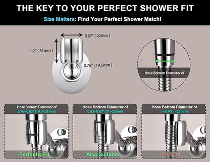 Adjustable Shower Head Holder Wall Mount, Solid Brass Handheld Shower Bracket with Screw Mount for Most Sprayers, Shower Wand Holder, Pivot Ball Joint Design(Chrome Finish)