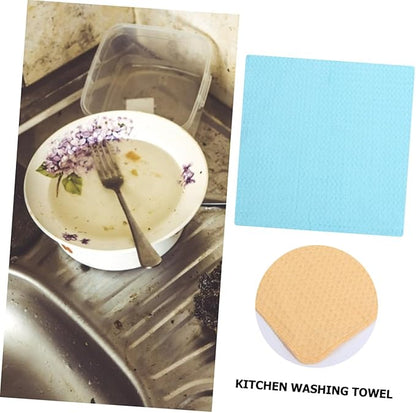 NOLITOY 4pcs All-Cotton Dish Cloth Set, Thickened Kitchen Towels with High Water Absorption, Sturdy Non-lint Cleaning Wipes for Household and Dishwashing Use