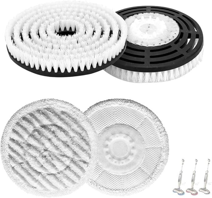 Upgraded Steam and Scrub Mop Replacement Pads for Shark S8002BRN S8201 S8001 S7000 S7001 S7020 S7005 with Scratch-free Brush Heads & Replacement Pads|Deep Clean Hard Floors of Kitchen & Bathroom