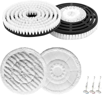 Upgraded Steam and Scrub Mop Replacement Pads for Shark S8002BRN S8201 S8001 S7000 S7001 S7020 S7005 with Scratch-free Brush Heads & Replacement Pads|Deep Clean Hard Floors of Kitchen & Bathroom