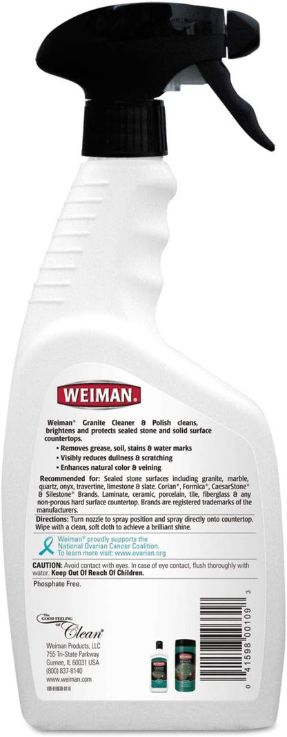 Granite Cleaner and Polish, Citrus Scent, 24 oz Bottle