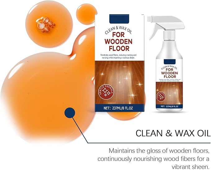 Wood Floor Polish and Restorer - 8 fl.OZ- High-Traffic Hardwood Floor, Natural Shine, Removes Scratches, Leaves Protective Layer Hardwood Floor Cleaner and Polish Restorer Combo