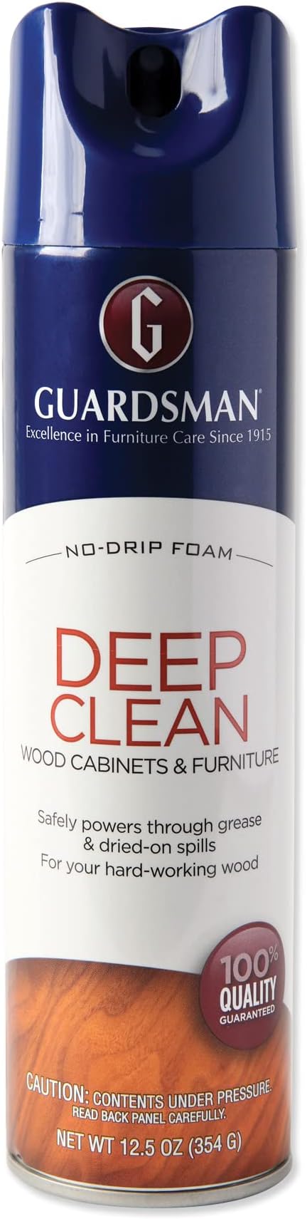 Guardsman Deep Cleaning Wood Cleaner for Cabinets, Furniture, Tables, and Other Wood Surfaces, Aerosol Spray, 12.5 Ounces