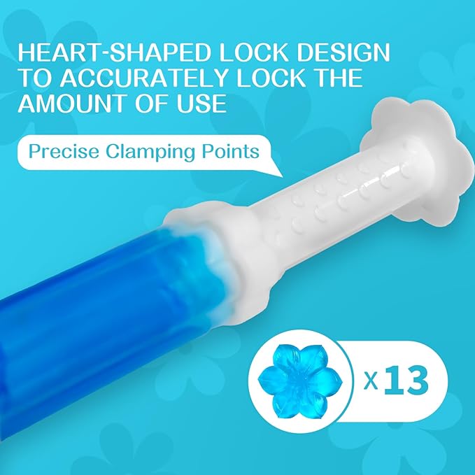 YUCO Toilet Gel Stamps Floral Shaped Toilet Bowl Cleaner Gel, Helps to Clean the Toilet, Preventing Urine Stains and Limescale Keeping it Fresh and Clean(Pack of 1, Ocean)