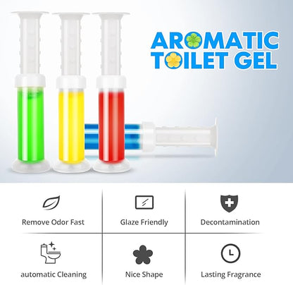 Toilet Gel Stamp, 4Pcs/36 Count Flower Fragrance Bathroom Deodorizer Bowl Cleaner Toilet Jerry