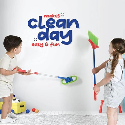 Play22 Kids Cleaning Set 4 Piece - Toy Cleaning Set Includes Broom, Mop, Brush, Dust Pan - Toy Kitchen Toddler Set is A Great Toy Gift for Boys & Girls