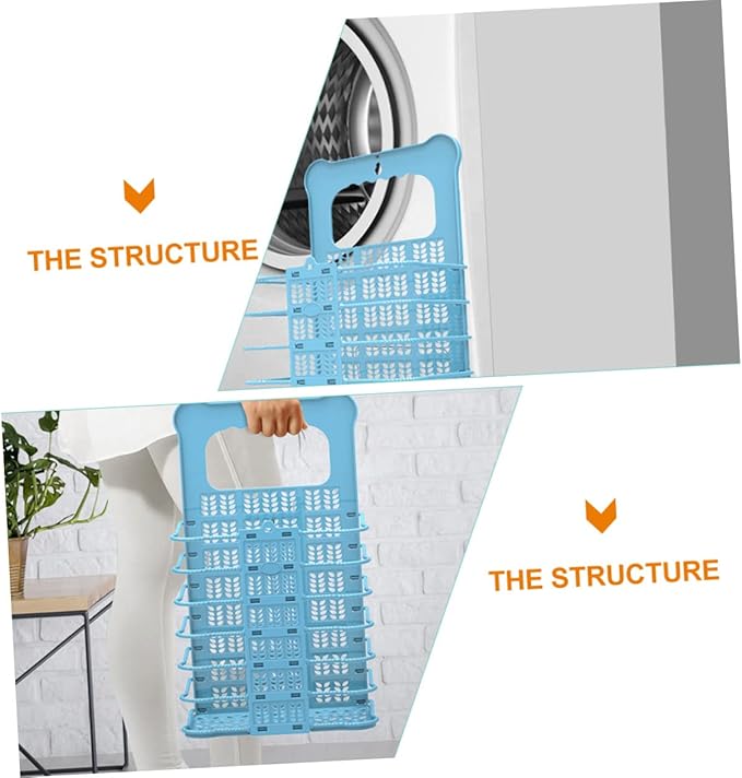 Foldable Laundry Hamper with Handle Large Capacity Clothes Basket Organizer for Bathroom Bedroom Nursery Wall Mountable Storage Space Saving Dirty Clothes Basket