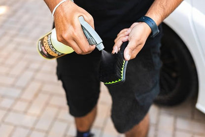 Detail Factory - ProGrip Interior Scrub Brush - Soft Bristles - Rubber Grip for Maximum Stability and Comfort - Curved Head Profile for Better Clearance - Black Ice