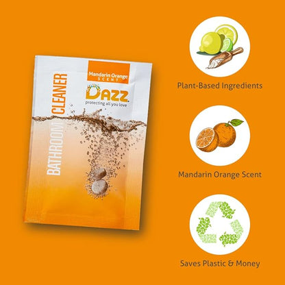 DAZZ Bathroom Cleaner Refill Pack (Makes 4 Bottles) for Tile, Tub Shower, Countertop and Bathroom Surfaces - All Natural, Eco Friendly, Non Toxic - Safe for Kids & Pets