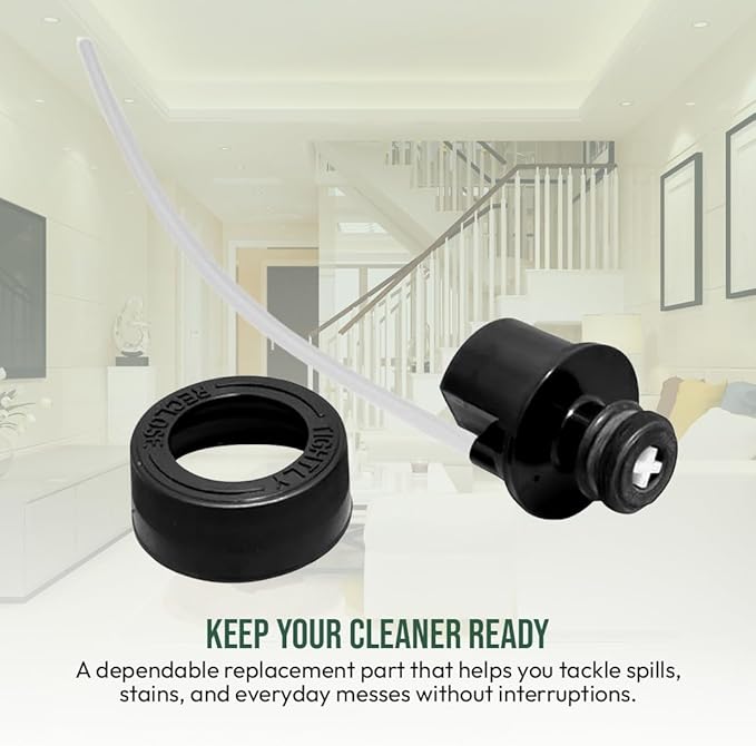 Replacement Cap & Straw Assembly for Bissell Little Green Machine Carpet Cleaners - Models 1400B, 1400W, 3369, 3353, 3519, - Only for Models Listed