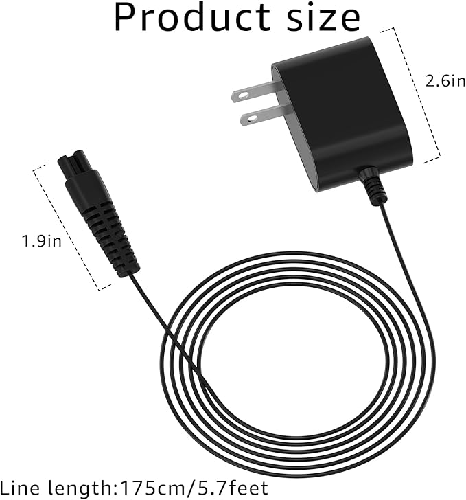 Replacement for Voweek Electric Spin Scrubber 9V Charger,Compatible with Voweek SP02/VWS211/ LABIGO LA1 Electric Spin Scrubber Power Cord Charger(1Pcs)