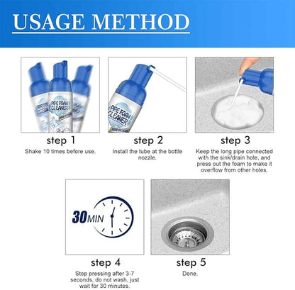Powerful Drain Cleaner,Drain Cleaner Foam,Odor Eliminator,Foaming Drain Cleaner,Unclogs,Foam Sink Cleaner,Liquid Plumber Drain Cleaner,Clog Remover For Kitchen Drain,Sinks,Tubs (3 bottles)
