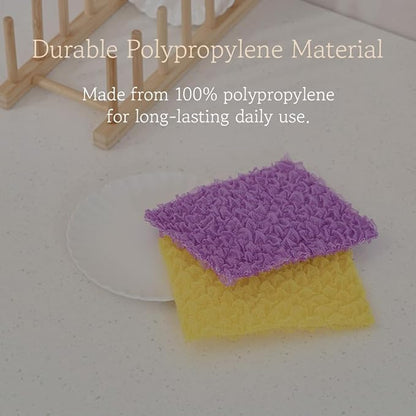 Korean Bubble Mesh Dish Scrubber, 8-Pack – Non-Scratch Kitchen Sponges, Quick-Drying Mesh Cleaning Cloths for Daily Dishwashing