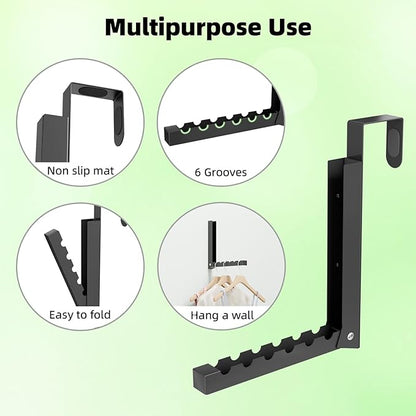 Over The Door Hanger Folding Clothes Drying Rack, Folding Hanging Clothes Rack for Indoor Laundry Room Bathroom Compact Small Space Foldable Portable Over Door Hanging Hook Collapsible