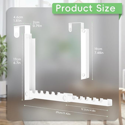 Over Door Hanger,Over the Door Clothes Hanger with 10 Ridges,Space-Saving Over the Door Drying Rack,Door Hooks for Hanging Clothes,Larger Capacity Over the Door Hanger (1, White)