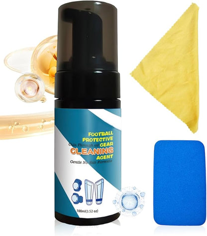 Soccer Gear Cleaning Foam – Sports Equipment Refresher Spray, Shin Guard Care Solution, Glove Wash Agent | Protective Pad Cleaner Formula for Football Training Accessories