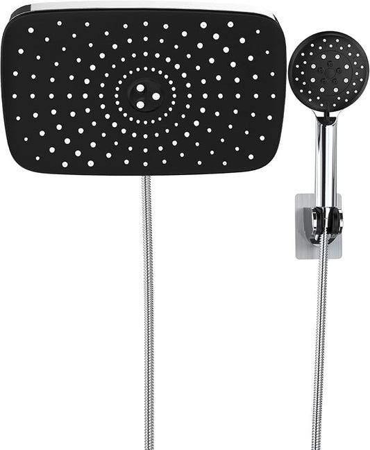 Veken 11.8'' Rain Shower Head with Handheld, High Pressure Rainfall Showerhead Combo with 5 Handheld Water Spray Modes for Bathroom Accessories, Home Decor, Detachable Dual Shower Heads, Chrome Silver
