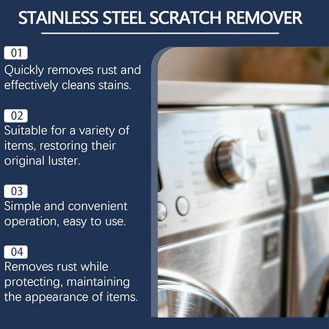 Stainless Steel Scratch Remover Kit, 100g/3.530z Rust Remover for Metal, Multi-purpose Powerful Rust Remover, Easy to Sprays, For Oven, Appliances, Sink, Cookware (3PCS)