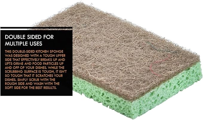 Kitchen Sponges for Washing Dishes, Non-Scratch Cellulose Dish Scrub Sponges, Cleaning Sponges for Household Use, Safe Cleaning Products, Kitchen Sponges Pack of 2, by Superio