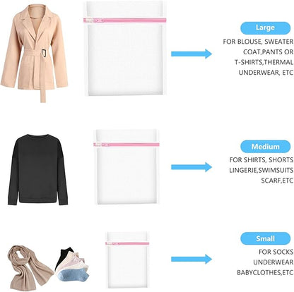 Upgraded Coarse Mesh Laundry Bag - Wash Delicate Lingerie, Garment & Shoe Storage, Travel Essentials - Durable & Breathable，4Pcs, MIAETFH