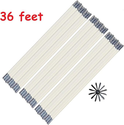 Flexible Clothes Dryer Lint Remover Vent Trap Exhaust Cleaner Kit Clean Brush Gas Electric Fire Prevention Refrigerator Coil, Fireplace Chimney Brushes, Use with or Without Power Drill (36 feet)
