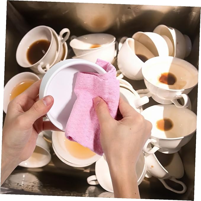 Ciieeo 4pcs Kitchen Cleaning Cloth Set, Absorbent Cotton Dish Wipes, Lint-Free Sturdy Microfiber Towels for Household and Kitchen Use