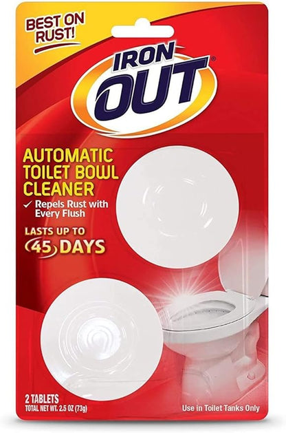 Iron OUT Automatic Toilet Bowl Cleaner, Repel Rust and Hard Water Stains with Every Flush, Household Toilet Cleaner, Pack of 6, 24 Tablets