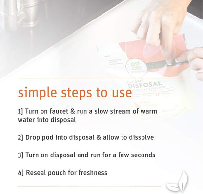 Grab Green Naturally-Derived, Tangerine with Lemongrass, 12 Pods (4-Pack), Mineral-Based Garbage Disposal Cleaner & Freshener
