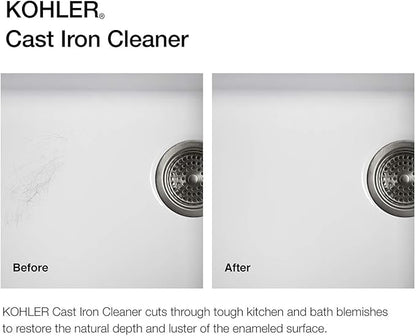 KOHLER K-23725-NA Cast Iron Cleaner, For Kitchen and Bathroom, 8 oz Bottle, Non-abrasive Cream-based Cleaner