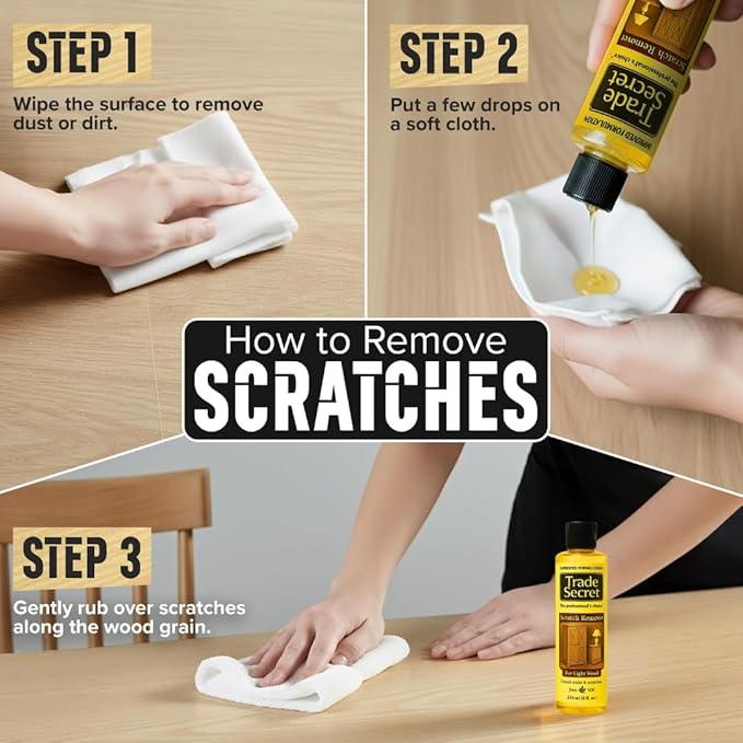 Trade Secret Light Wood Scratch Concealer, Scratch Remover for Real Wood Furniture & Floors – Covers Nicks, Scuffs & Dogs, Cats Scratches, Marks, Minor Defects