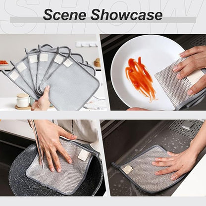2025 New Multipurpose Wire Dishwashing Rags for Wet and Dry, Metal Scrubbing Pads Sponge Cloths Towels Clean, Non-Scratch Wire Dishcloth for Home Kitchen Dishes, Sinks (10 Pcs)