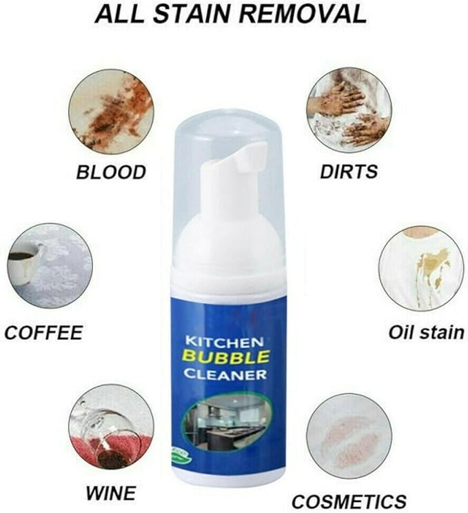 Foam Rust Remover Kitchen All-purpose Cleaning Bubble Spray, Multi-purpose Foam Kitchen Grease Cleaner, Rinse-free Cleaning Spray for Hood,pots,grill,sink (150ml)