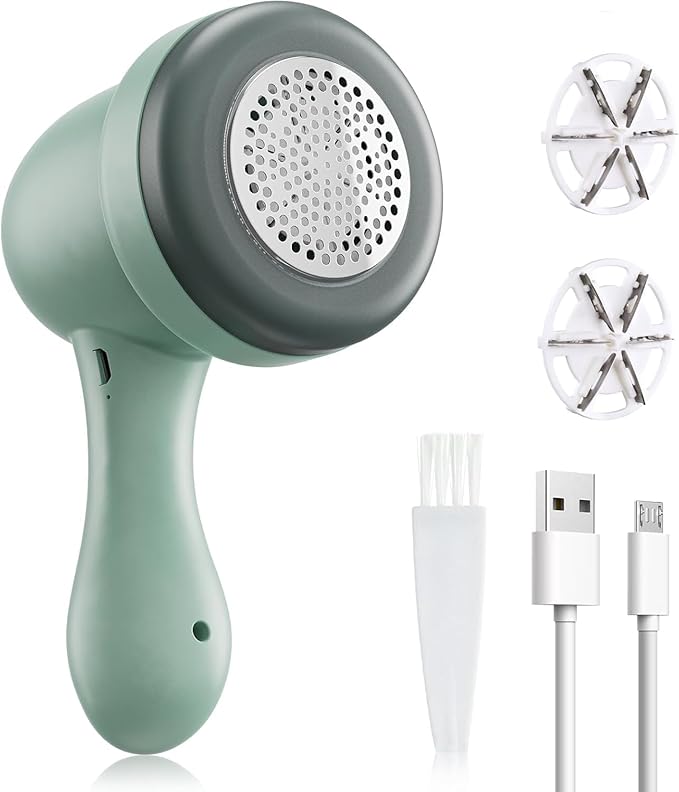 Fabric Shaver, Lint Remover for Clothes, Electric Lint Remover with 3 Replaceable Blades, Removes Fabric Pills, Rechargeable Sweater Defuzzer Pill Remover, Depiller Effectively Remove Pills, Lint