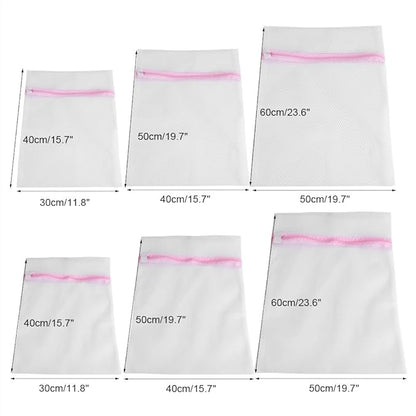 2 Mesh Laundry Bags for Delicate Garments - Fine Mesh Wash Machine Bags for Women's Underwear, Bras, Hosiery, Stockings, Blouses (40x50cm)