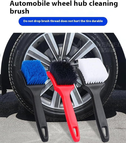 8.3" Car Tire Wash Brush, Carpet Cleaning and Scrub Brush for Floor Mats, Car Detailing Brushes Hard Bristles Wheel Brush for Car Interior and Home, Wheels, Rims, Motorcycles, Bicycles (Red)