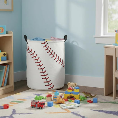 Baby Laundry Hamper kids laundry Basket Waterproof Laundry Bag for Bedroom Toy Clothes Organizer Room Décor(Baseball)