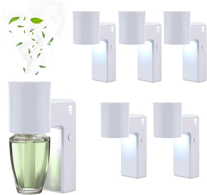 ROSSEX 6 PCS Wall Fragrance Plug in with Night Light and Oil Diffuser Plug with Upgraded Fragrance Concentration Control, Compatible with Bath and Body Works WallFower for Home, White