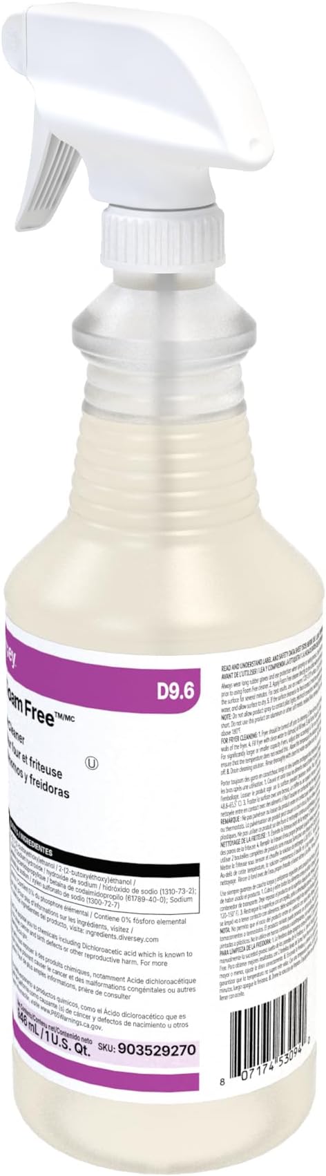 Diversey 903529270 Suma Foam Free Liquid Oven & Fryer Cleaner, Degreaser for Oven, Grill & Range Hood, Ready-to-Use Spray, 32-Ounce (Pack of 12)