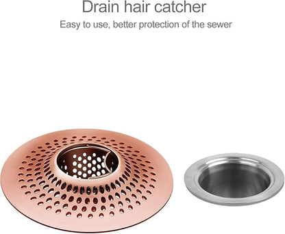 LEKEYE Shower Drain Hair Catcher/Bathroom Drain Cover/Bathtub Drain Strainer/Shower Stall Drain Protector(Red Copper)