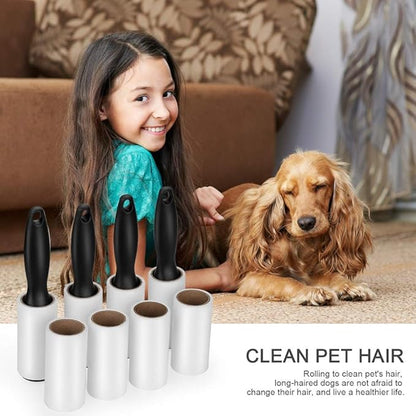 480 Sheet Extra Sticky Lint Roller - Pet Hair Remover for Clothes - 4 Handles + 8 Refills Pack