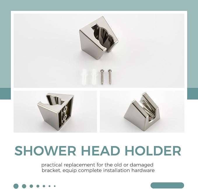 Handheld Shower Head Bracket with Two Slot, Aomasi Bidet Sprayer Hanger Bathroom Hose Shower Wand Holder Wall Mount Brushed Nickel