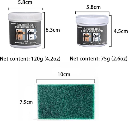 Stainless Steel Rust Stain Remover & Cleaner, Rust Spot Stain Remover for Stainless Steel Appliances and Furniture - Ideal for Grill, Fridge, Knife or Pan & more (120, Grams)