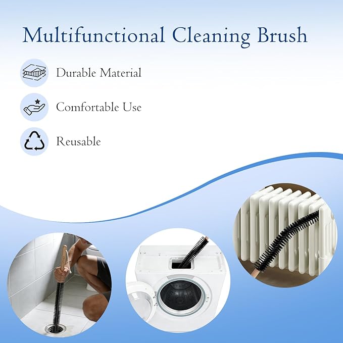 16.5" Dryer Vent Cleaner Kit with 3 Wool Dryer Balls | Lint Remover Tool for Fire Prevention & Faster Drying | Reusable Pet Hair Brush for Dryer Duct Maintenance | Laundry Care Essential